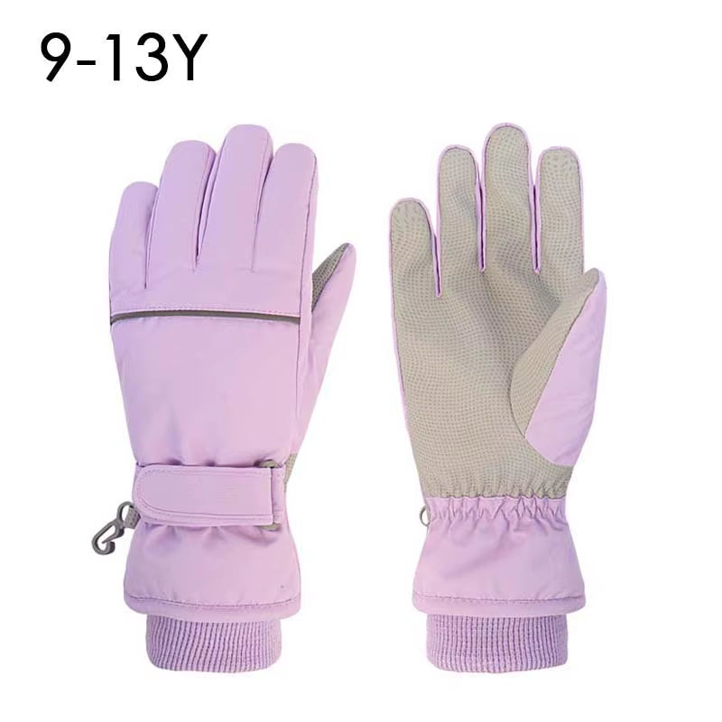 2025 Children Ski Gloves Keep Finger Warm Waterproof Thicken Mittens Winter Snowboard Snow Kids Gloves for Boys Girl Accessories