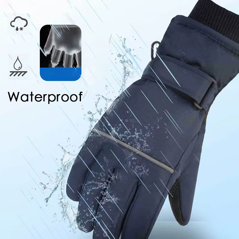 2025 Children Ski Gloves Keep Finger Warm Waterproof Thicken Mittens Winter Snowboard Snow Kids Gloves for Boys Girl Accessories