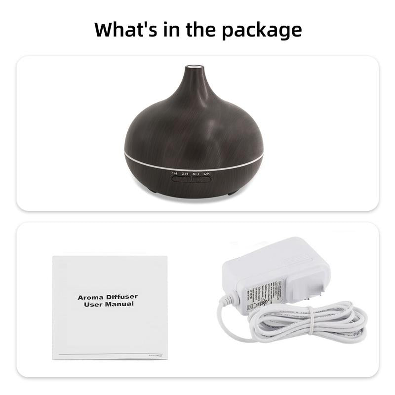 550Ml Wood Grain Essential Oil & Air , Ultrasonic Aroma with 7 Color LED Lights for Stress Relief,Better Sleep & Spa Relaxation, Air Purifier (Includes 6 Premium Oils & Remote) Fragrance Aroma Fragrance Home Humidifiers Diffuser Addict Timer
