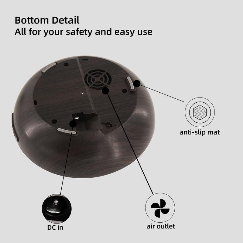 550Ml Wood Grain Essential Oil & Air , Ultrasonic Aroma with 7 Color LED Lights for Stress Relief,Better Sleep & Spa Relaxation, Air Purifier (Includes 6 Premium Oils & Remote) Fragrance Aroma Fragrance Home Humidifiers Diffuser Addict Timer