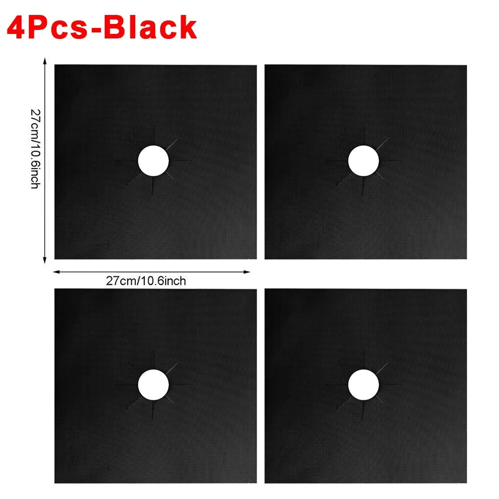 4 Piece Gas Stove Protector Cooker Lid Liner Cleaning Pad for Kitchen Cookware Accessories Pieces Reusable Boiler Hood Protectiv