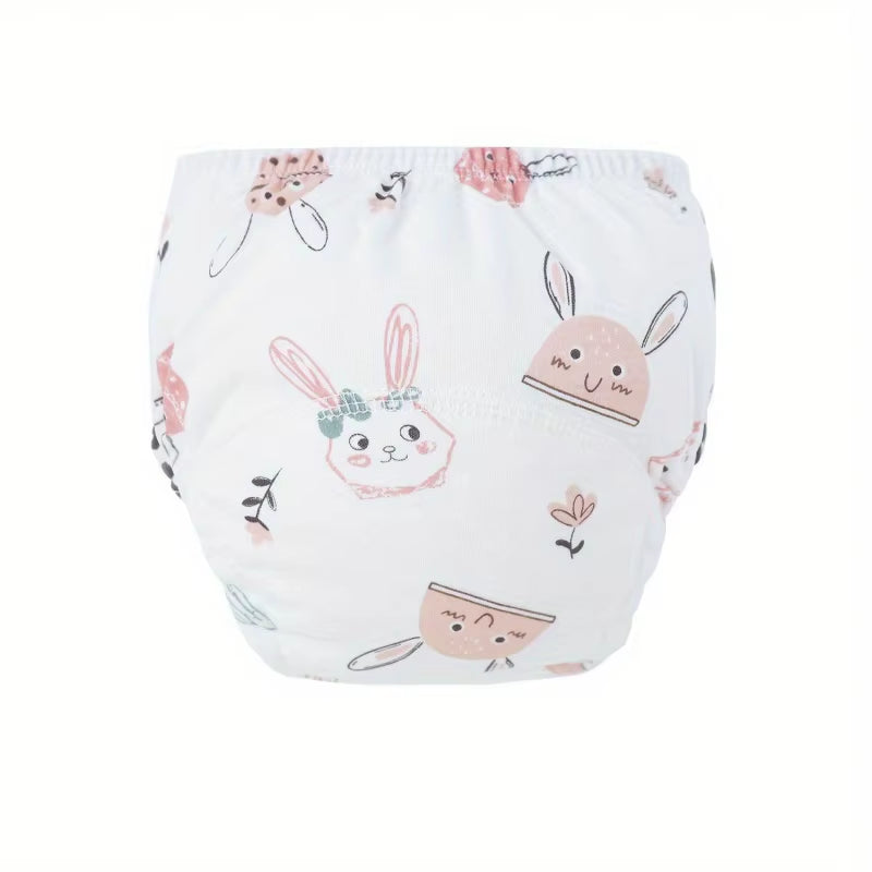 4Pcs/Lot Baby Training Pants for Boys Girls Cartoon Printed Diaper Pants Set Kids Underwear Breathable Cotton Reusable