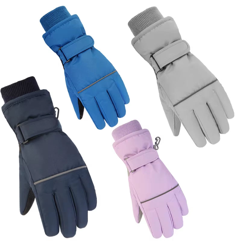 2025 Children Ski Gloves Keep Finger Warm Waterproof Thicken Mittens Winter Snowboard Snow Kids Gloves for Boys Girl Accessories