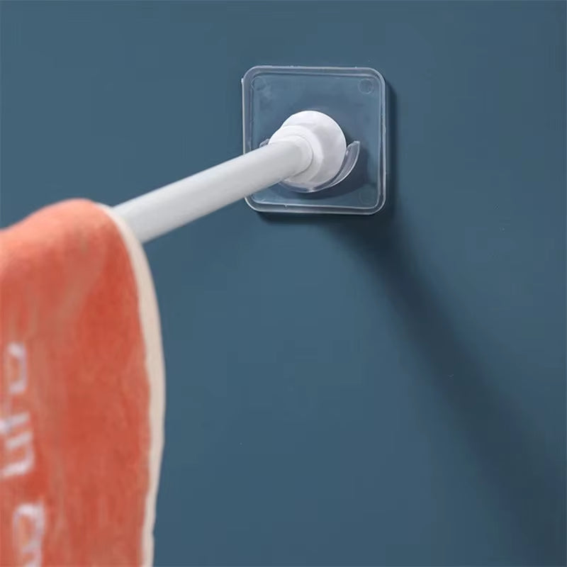 2/6/8Pcs Punch-Free Household Telescopic Pole Support Sticker Nail-Free Adjustable Rod Holder Crossbar Wall Hooks Fixing Bracket