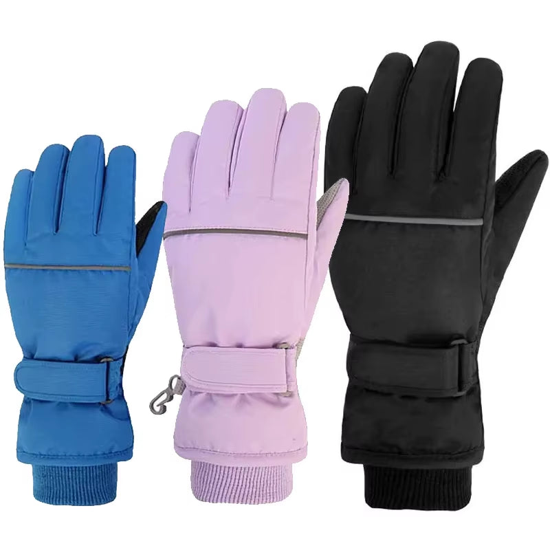 2025 Children Ski Gloves Keep Finger Warm Waterproof Thicken Mittens Winter Snowboard Snow Kids Gloves for Boys Girl Accessories