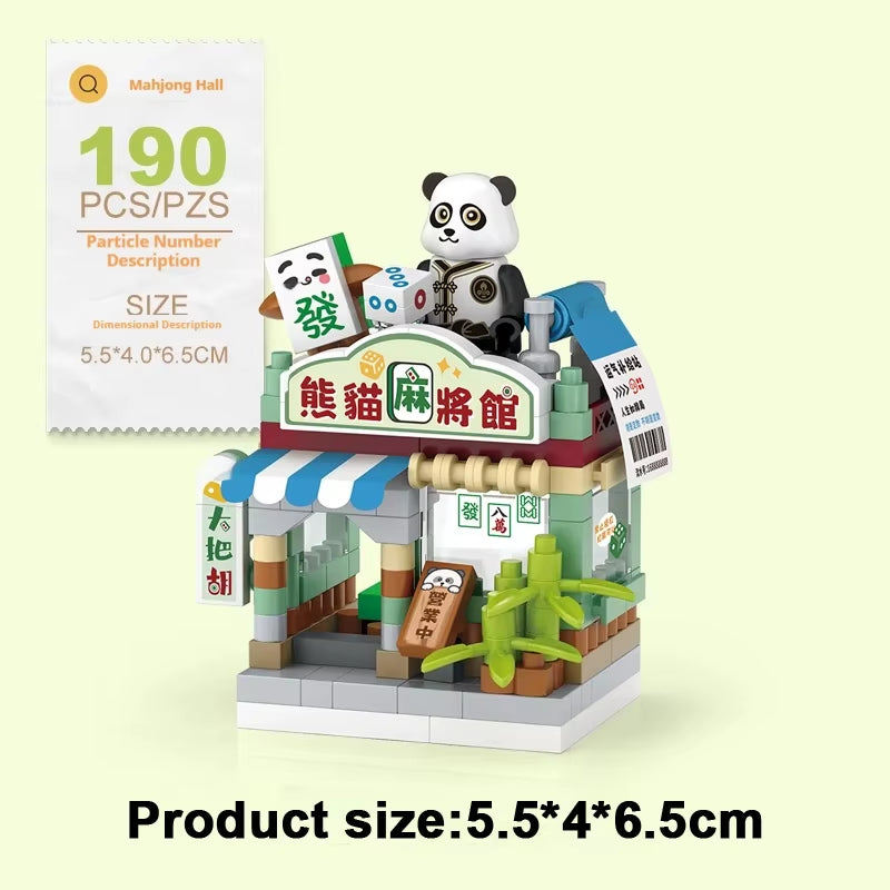 Restaurant Dessert Coffee Pet Fruit Store Street View Food House Building Blocks Kit Girls Bricks Model Kids Toy Boy Child Gifts