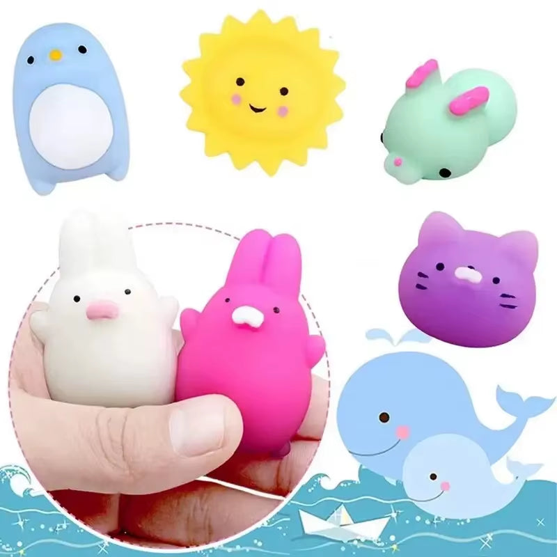 20 Pcs Random Cute Animals Vent and Relieve Stress with Toys and Small Gifts Soft Rubber Animal Pinching