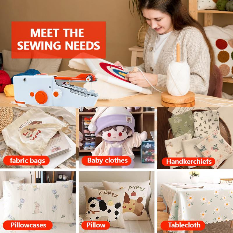 Mini Handheld Sewing Machine without Battery,1 Count Portable Electric Stitcher,Sewing Supplies for Home Use,Gift for Mom,Fall Essentials - Mini Portable Cordless