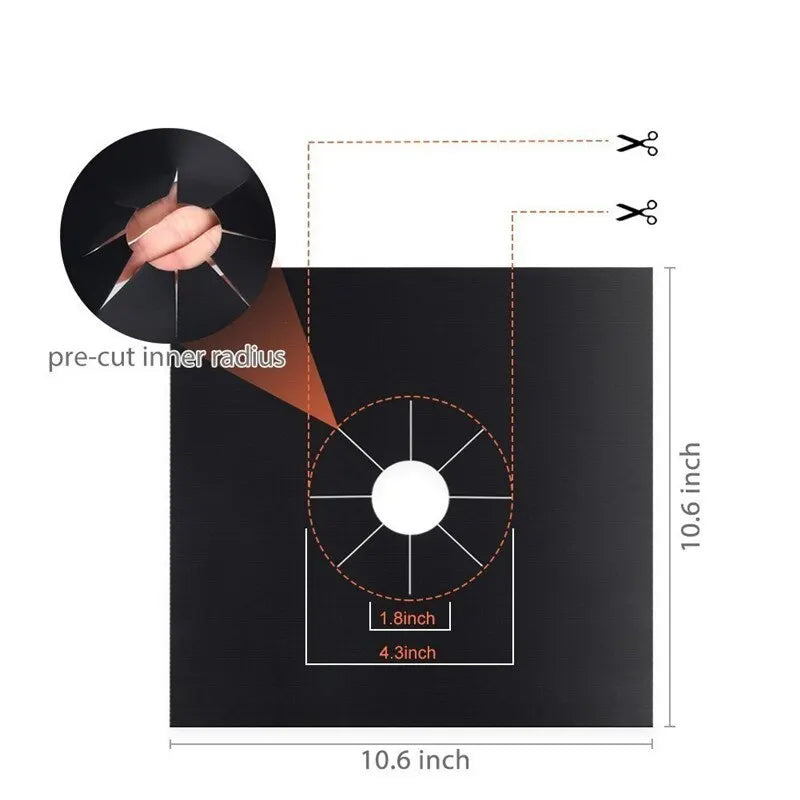 4 Piece Gas Stove Protector Cooker Lid Liner Cleaning Pad for Kitchen Cookware Accessories Pieces Reusable Boiler Hood Protectiv