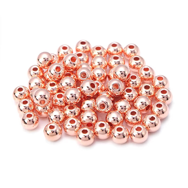 50-500Pcs/Lot 3-12Mm CCB Ball Beads Gold Color round Loose Spacer Bead for Making DIY Bracelet Necklace Jewelry Accessories