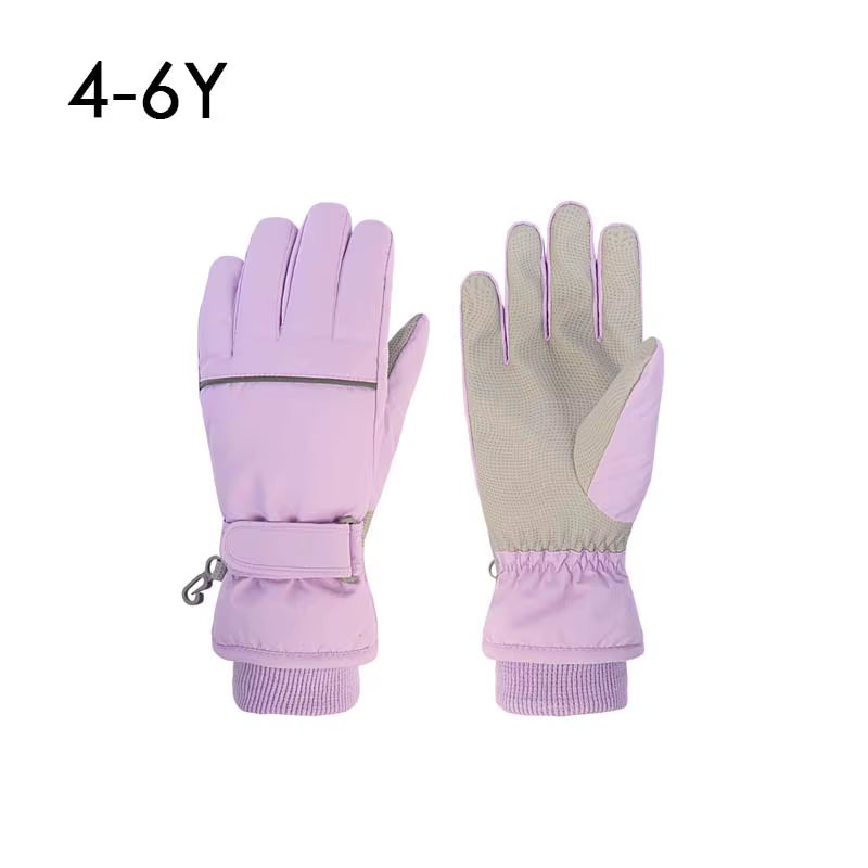 2025 Children Ski Gloves Keep Finger Warm Waterproof Thicken Mittens Winter Snowboard Snow Kids Gloves for Boys Girl Accessories