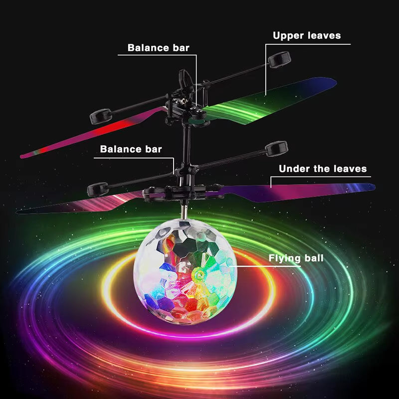 Unique Toy Gesture-Controlled Colorful Luminous Crystal Ball Pendant Children'S Unique Gift Remote-Controlled Sensing Light Ball