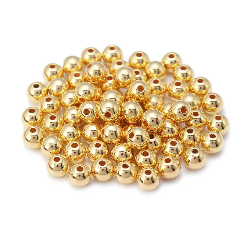 50-500Pcs/Lot 3-12Mm CCB Ball Beads Gold Color round Loose Spacer Bead for Making DIY Bracelet Necklace Jewelry Accessories