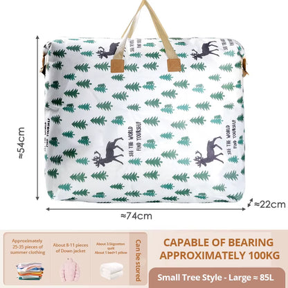 1Pc Large Capacity Clothes Storage Bag Organizer with Reinforced Handle for Blankets Bedding Foldable with Zipper Storage Bag