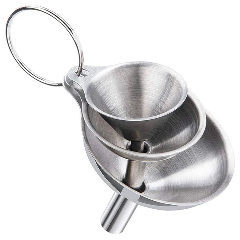 3/5 Pcs Stainless Steel Kitchen Funnels Set Food Grade Metal Funnels for Filling Bottles Small Funnels for Essential Oil Spices