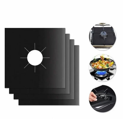 4 Piece Gas Stove Protector Cooker Lid Liner Cleaning Pad for Kitchen Cookware Accessories Pieces Reusable Boiler Hood Protectiv