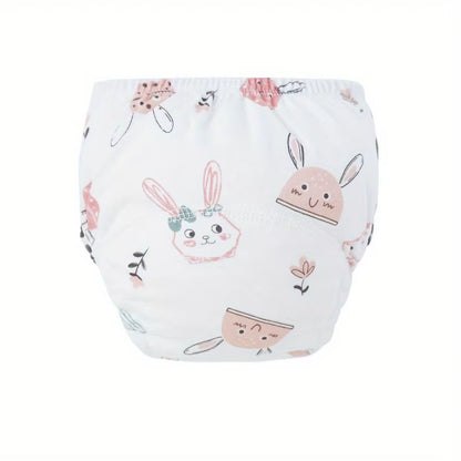 4Pcs/Lot Baby Training Pants for Boys Girls Cartoon Printed Diaper Pants Set Kids Underwear Breathable Cotton Reusable