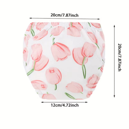 4Pcs/Lot Baby Training Pants for Boys Girls Cartoon Printed Diaper Pants Set Kids Underwear Breathable Cotton Reusable