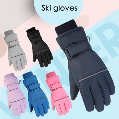 2025 Children Ski Gloves Keep Finger Warm Waterproof Thicken Mittens Winter Snowboard Snow Kids Gloves for Boys Girl Accessories