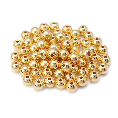 50-500Pcs/Lot 3-12Mm CCB Ball Beads Gold Color round Loose Spacer Bead for Making DIY Bracelet Necklace Jewelry Accessories